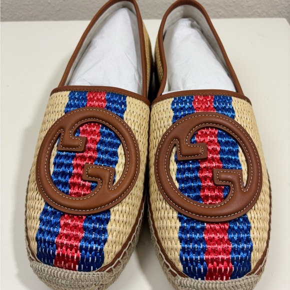 Gucci Men Size Interlocking G Raffia Espadrille - Picture 2 of 7